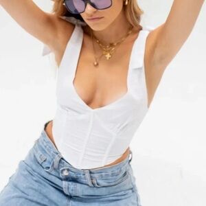 Peppermayo white Parisian Life Bustier Crop Size 6